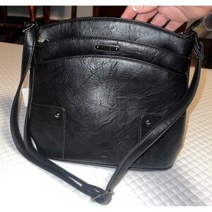 NWT Cluci Black Crossbody,‎ Medium Size, Zipper Pocket, Adjustable Strap